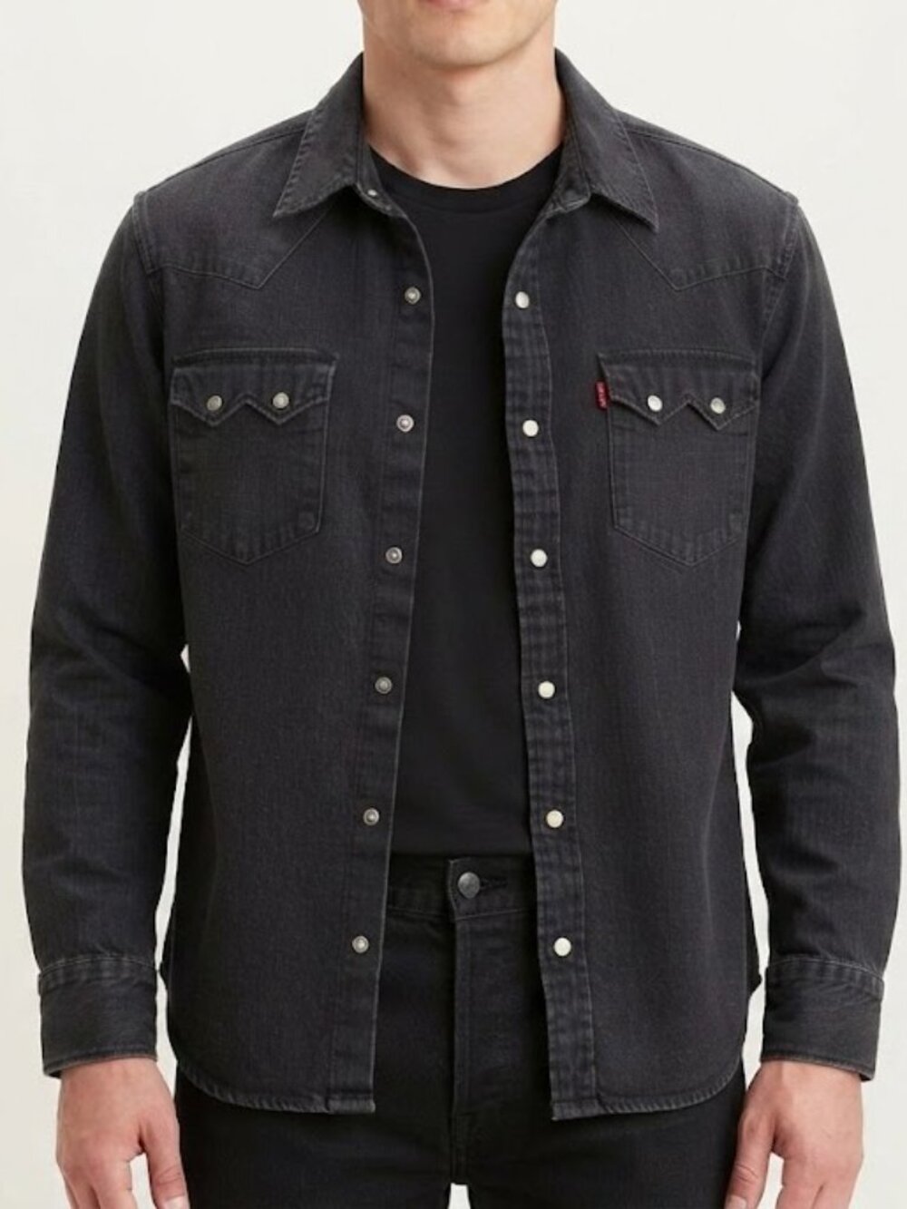 Levi's Black Denim Western Shirt Jacket